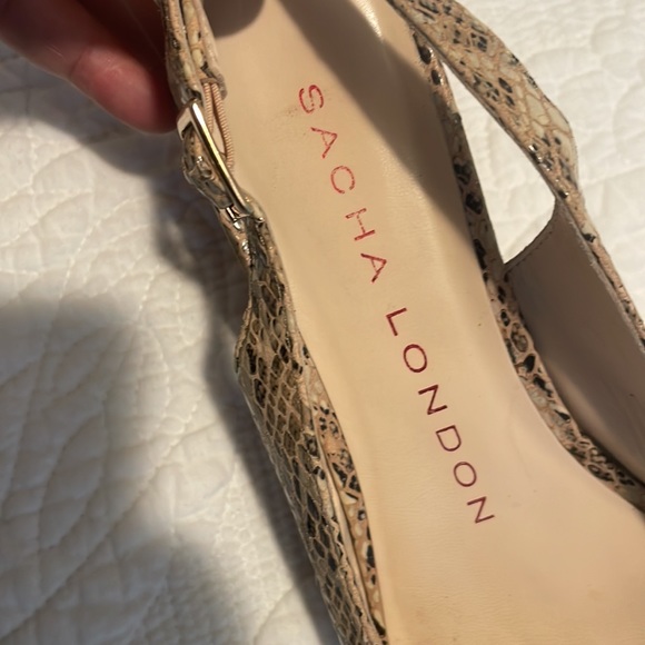 Sacha London platform wedge sandals in python embossed leather/suede Soze 8.5 - Picture 3 of 6